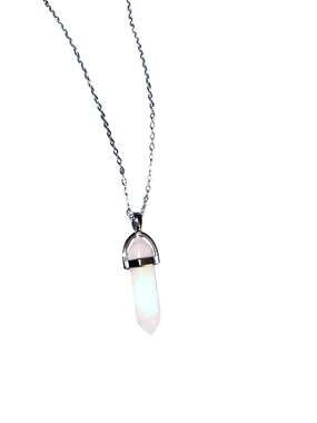 Rose Quartz Healing Crystal Point Hexagonal Pendant Necklace